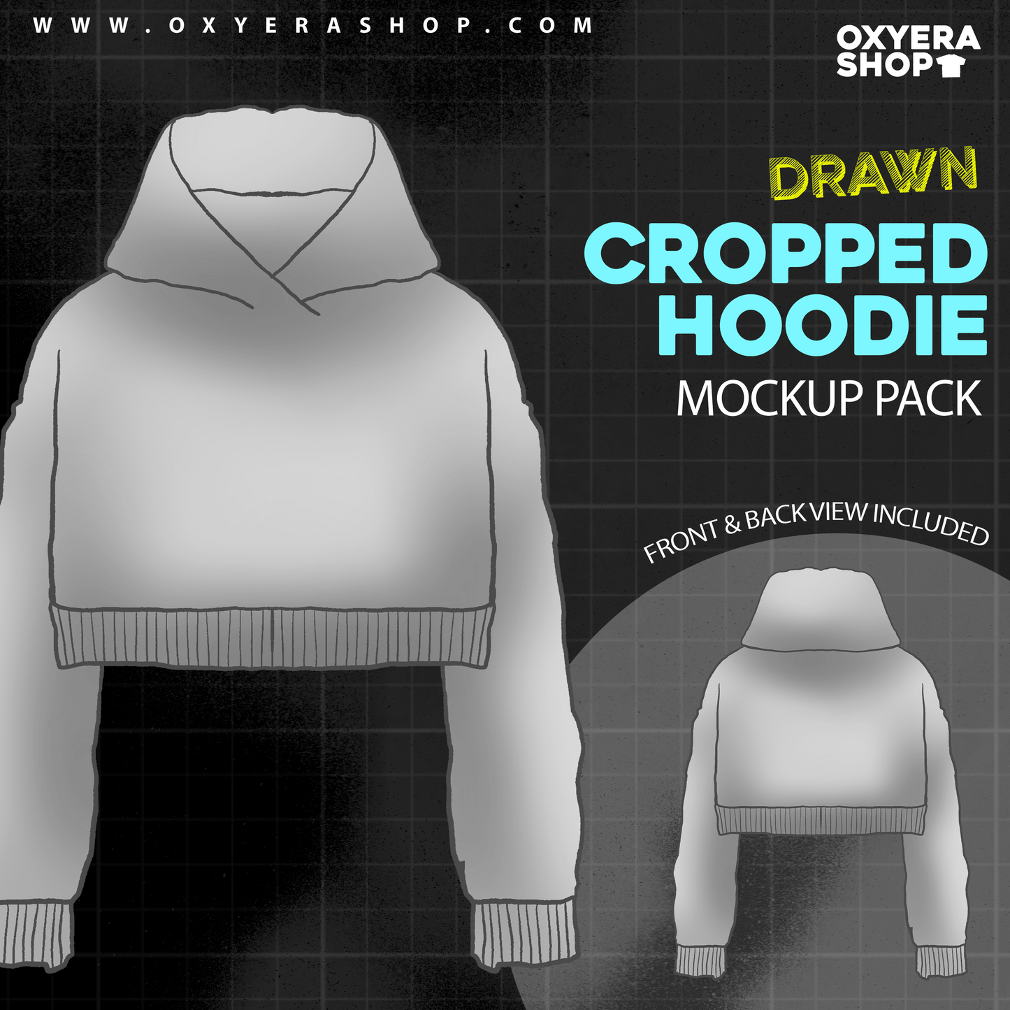 DRAWN CROPPED HOODIE MOCKUP PACK